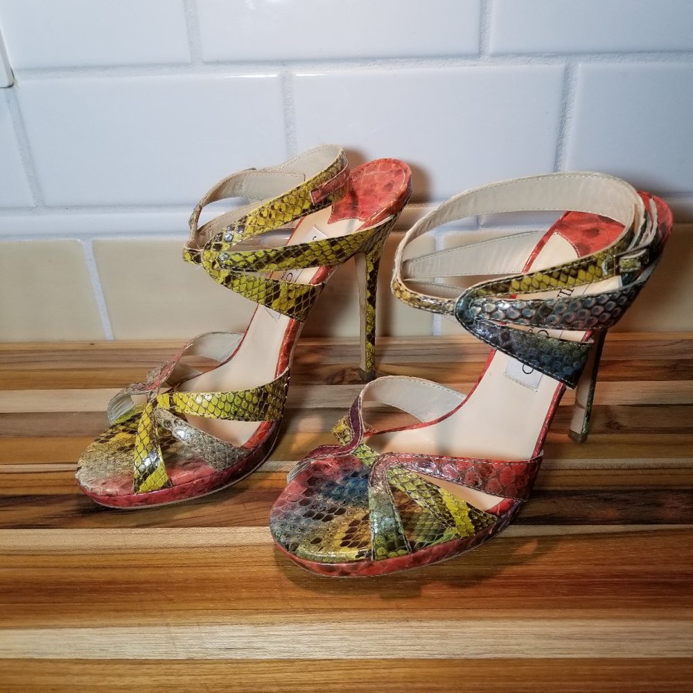 Jimmy Choo Snakeskin Heels size 38 1/2 (8.5 US)